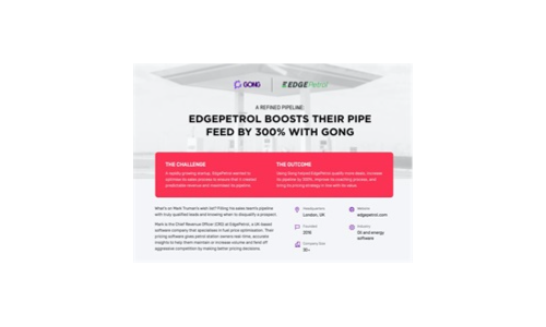 EdgePetrol augmente leur alimentation de tuyaux de 300% avec Gong